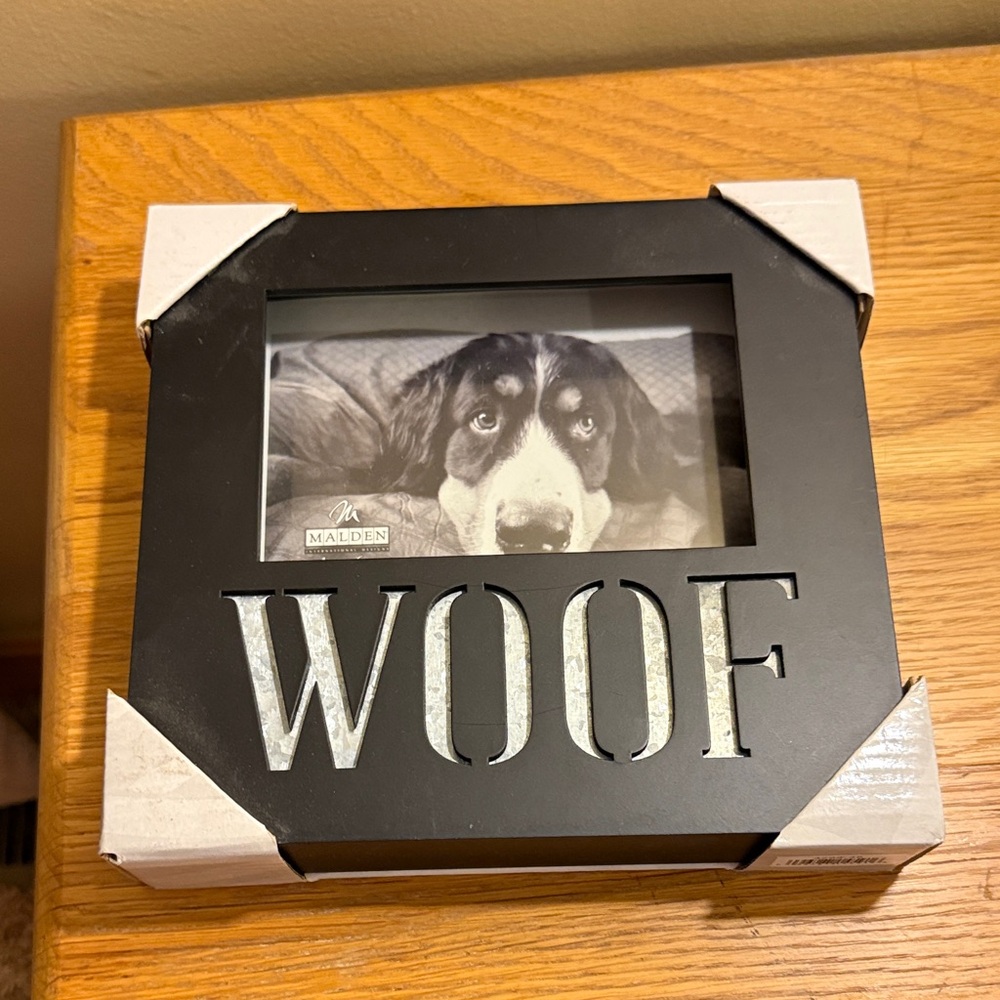 Malden Black 'Woof' Dog Photo Frame